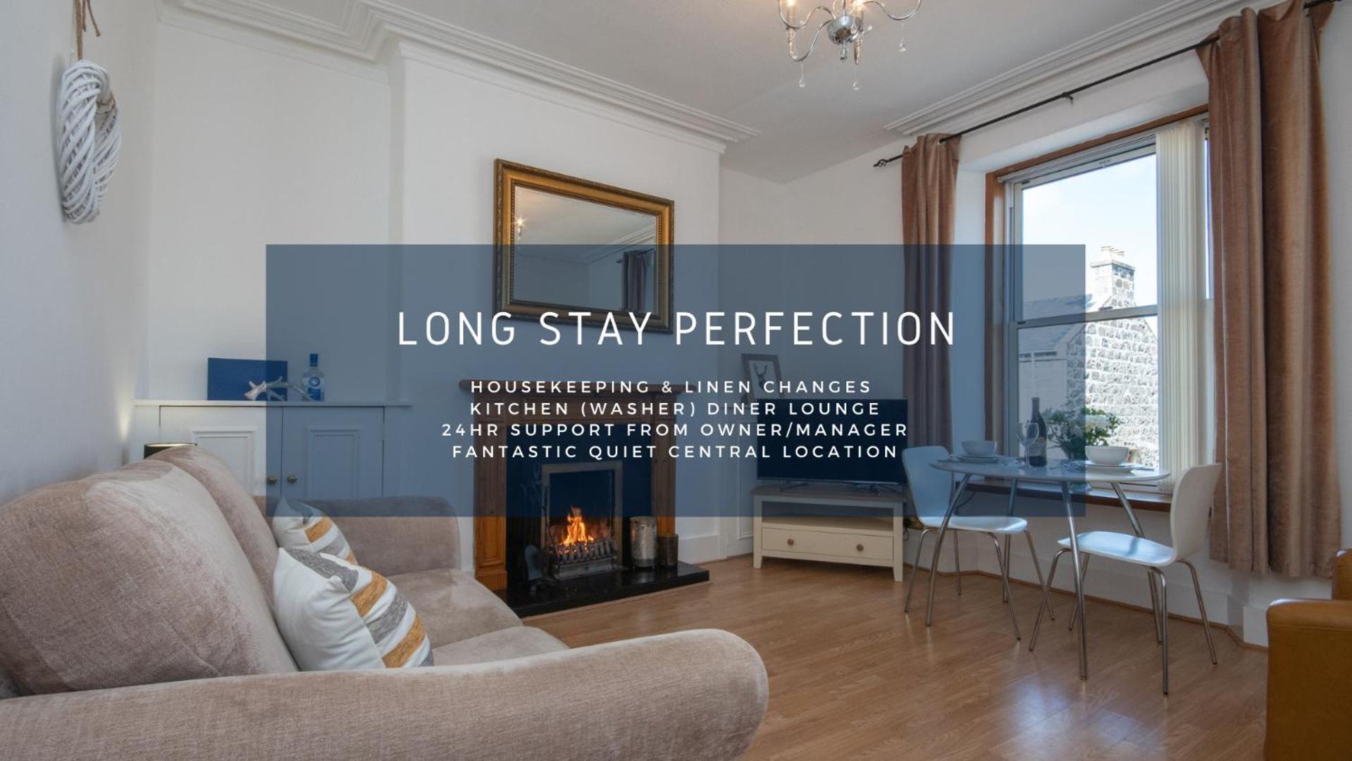 Dwellcome Home Ltd 1 Bed Apt, Half Mile To Union Street Yet Quiet, Free Parking, Fast Wifi, Ideal For Long Term Contractor, Etc Stays, Fully Equipped Kitchen, Regular Housekeeping Option - See Our Site For Assurance Aberdeen Esterno foto